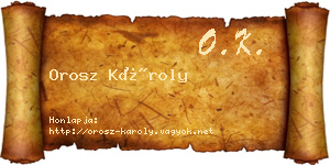 Orosz Károly névjegykártya