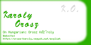 karoly orosz business card